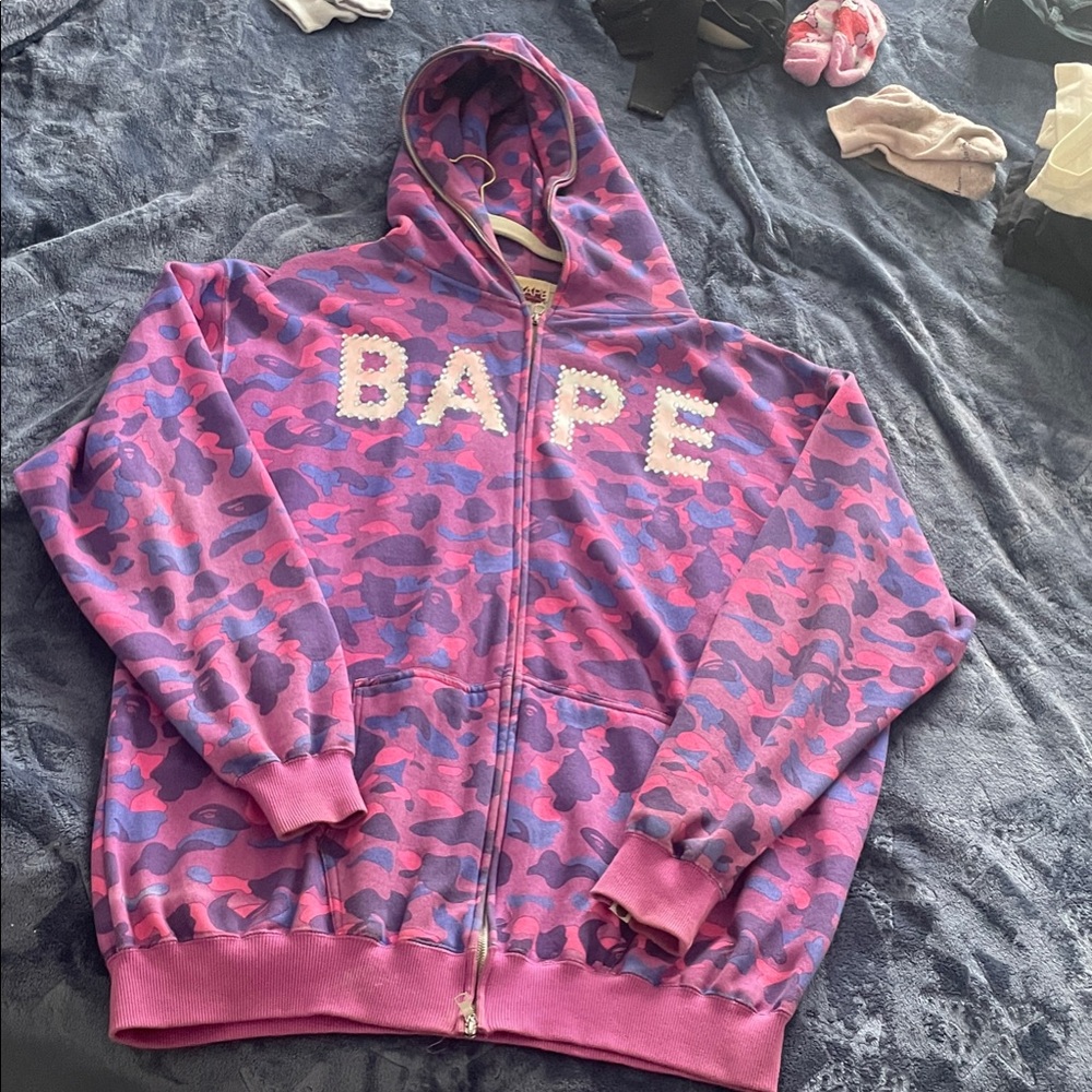 Bape Purple Camo Full Zip Hoodie 3XL